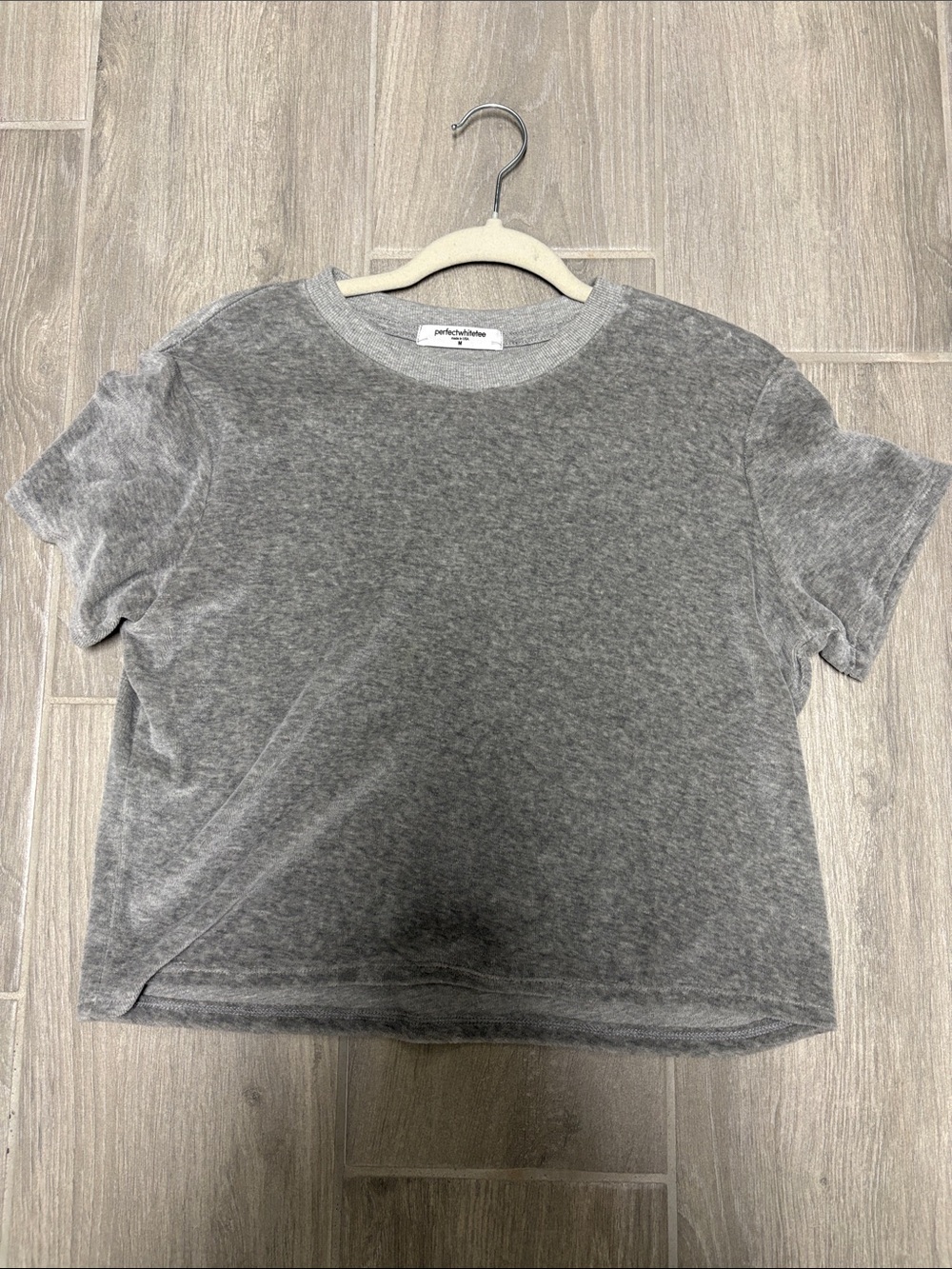 Perfect White Tee- Short Sleeve Velvet Shirt